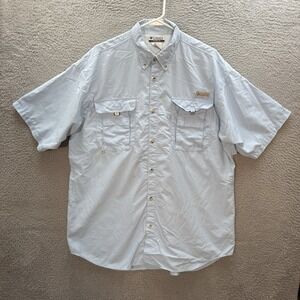 Columbia PFG Shirt Adult Large Tall Blue Vented Cape Fishing Outdoors UPF 30+